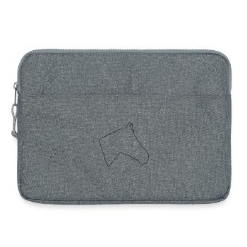Tête de cheval - Sacoche pour ordinateur portable 15 pouces - gris chiné - Devant