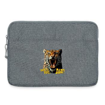 Leopard Roaring attack - Don't You Dare - Laptop bag 15" - heather grey - Front