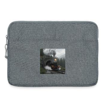 Dampfzug durch den Wald am Tunnel - Laptoptasche 15" - Grau meliert - Vorne