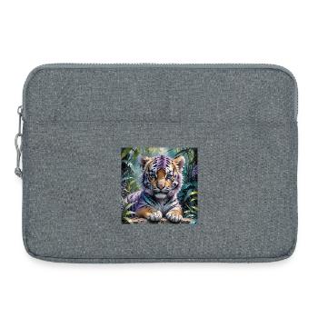 Colorful tiger cub in the jungle - Laptop bag 15" - heather grey - Front