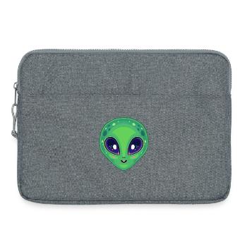 Extraterrestre Kawaii aux yeux brillants mignon - Sacoche pour ordinateur portable 15 pouces - gris chiné - Devant