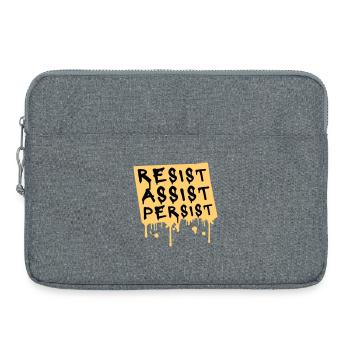 Resist Assist Persist Aktivismus Motivation Logo - Laptoptasche 15" - Grau meliert - Vorne