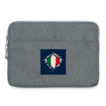 Italien Vintage Flaggen Design im Retro Stil - Laptoptasche 15" - Grau meliert - Vorne