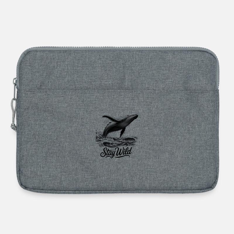 Stay Wild Wal Buckelwal Ozean Spruch - Laptoptasche 15" - Grau meliert