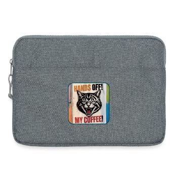 My Coffee – Angry Cat - Laptop bag 15" - heather grey - Front
