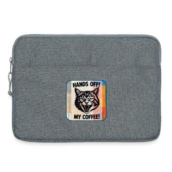 Pas touche ! Mon café - Sacoche pour ordinateur portable 15 pouces - gris chiné - Devant