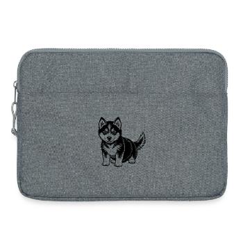 SÜSSER HUSKY-WELPE - Laptoptasche 15" - Grau meliert - Vorne