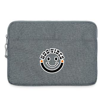 Minimalist Modern Hug Vibes Circle – Smile Curve - Laptop bag 15" - heather grey - Front