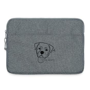 Chien rottweiler de l’équipe Rotti One Line Art - Sacoche pour ordinateur portable 15 pouces - gris chiné - Devant