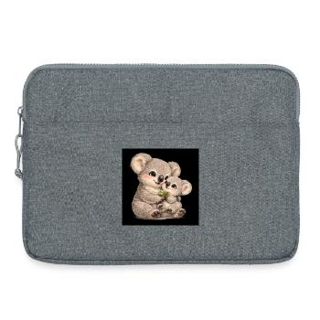 Mama Koala mit ihrem Baby - Laptoptasche 15" - Grau meliert - Vorne