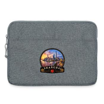 Futuristic metropolis Shanghai China big city A - Laptop bag 15" - heather grey - Front