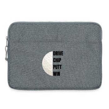 Drive Chip Putt Win - Golf Slogan - Sacoche pour ordinateur portable 15 pouces - gris chiné - Devant