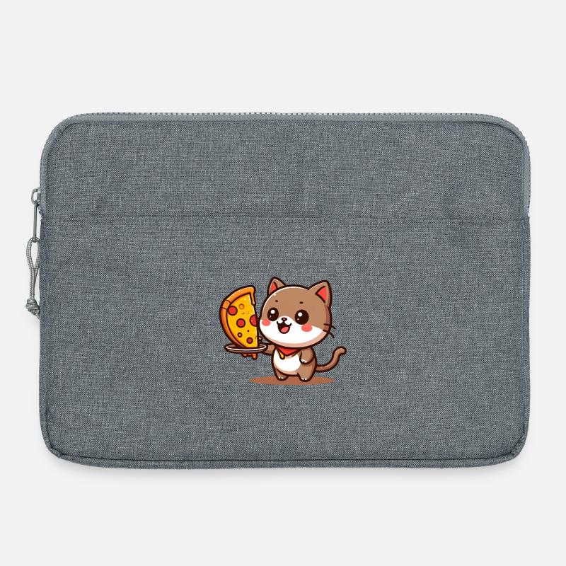 Kätzchen Pizza Freude - Laptoptasche 15" - Grau meliert