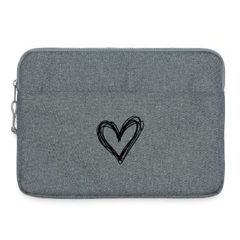 Herz - Laptoptasche 15" - Grau meliert - Vorne