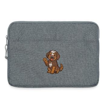 Doodle Brown-Tri - Cuddly Dog Puppy - Laptop bag 15" - heather grey - Front