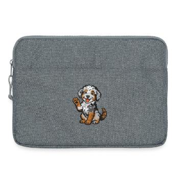 Doodle Merle - Chiot câlin - Sacoche pour ordinateur portable 15 pouces - gris chiné - Devant