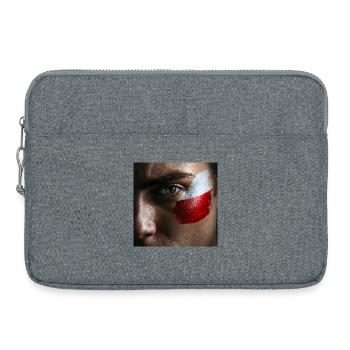 Couleurs de la Guerre du Sang polonaise - Patriotique - Sacoche pour ordinateur portable 15 pouces - gris chiné - Devant