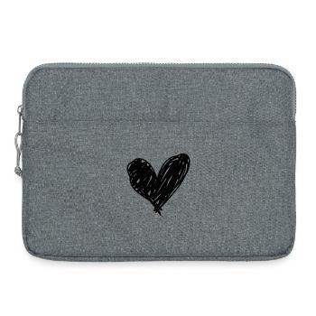 Herz - Laptoptasche 15" - Grau meliert - Vorne