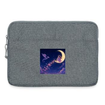 Fleur de Dragon au Clair de Lune - Sacoche pour ordinateur portable 15 pouces - gris chiné - Devant