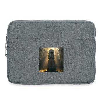 Świętowit – Slawische Statue aus den Tiefen des Waldes - Laptoptasche 15" - Grau meliert - Vorne