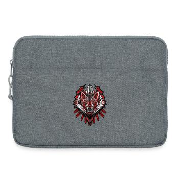 Haida Wolf Stammestotem Design - Laptoptasche 15" - Grau meliert - Vorne