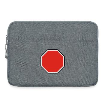 verkehrsschild - für eigenen text - Laptoptasche 15" - Grau meliert - Vorne