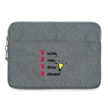 ADHD / ADHS Support Geschenk - Laptoptasche 15" - Grau meliert - Vorne