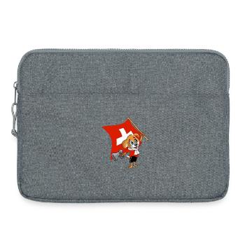 Schweiz Fan Hund - Laptoptasche 15" - Grau meliert - Vorne