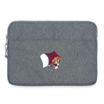 Qatar Fan Dog - Laptop bag 15" - heather grey - Front