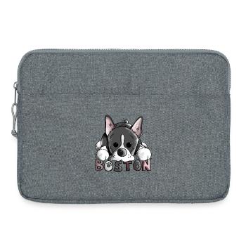Drôle Boston Terrier - Sacoche pour ordinateur portable 15 pouces - gris chiné - Devant
