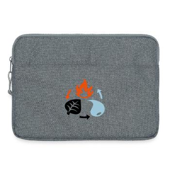 Feuer, Wasser, Pflanzenelemente - Laptoptasche 15" - Grau meliert - Vorne