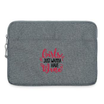 Girls just wanna have wine - Laptop bag 15" - heather grey - Front