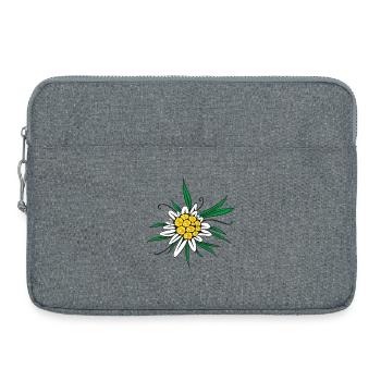 Edelweiss Blume Blüte - Laptoptasche 15" - Grau meliert - Vorne
