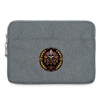 Afrika Totem Stammes-Tattoo - Laptoptasche 15" - Grau meliert - Vorne
