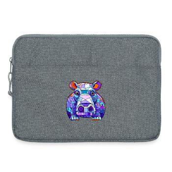 Nilpferd Hippo - Laptoptasche 15" - Grau meliert - Vorne
