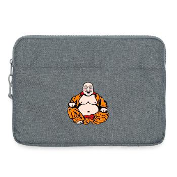 Bouddha humoristique - Sacoche pour ordinateur portable 15 pouces - gris chiné - Devant