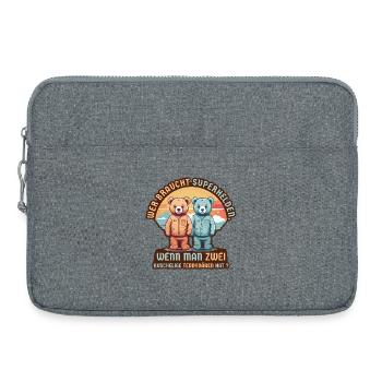Superhelden Bär - Laptoptasche 15" - Grau meliert - Vorne