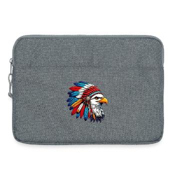Aigle amérindien Peaux rouges américaines - Sacoche pour ordinateur portable 15 pouces - gris chiné - Devant