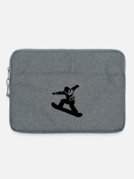 Snowboarder Pixel Art - Laptoptasche 15" - Grau meliert