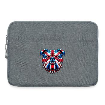 Bouledogue anglais Chien - Sacoche pour ordinateur portable 15 pouces - gris chiné - Devant