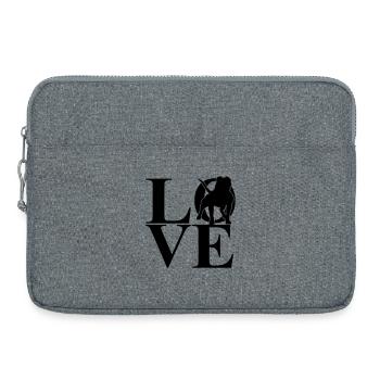 Bouledogue américain Love Dog motif - Sacoche pour ordinateur portable 15 pouces - gris chiné - Devant