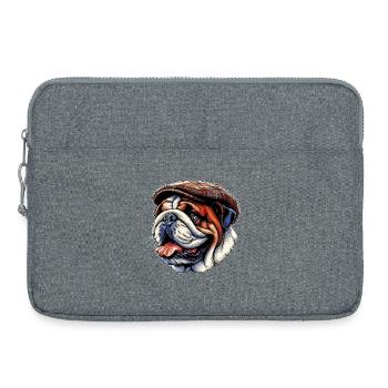 Bouledogue anglais Chien - Sacoche pour ordinateur portable 15 pouces - gris chiné - Devant