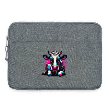Vache - Sacoche pour ordinateur portable 15 pouces - gris chiné - Devant