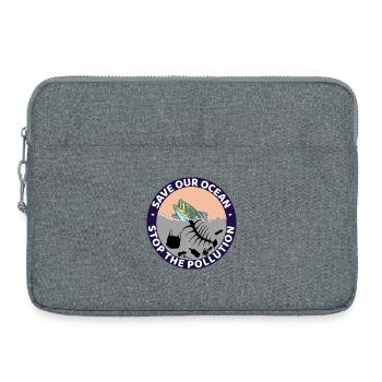 Save our ocean - Laptop bag 15" - heather grey - Front