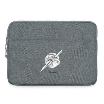 Pom-pom de fil à tricoter et pelote de laine - Sacoche pour ordinateur portable 15 pouces - gris chiné - Devant