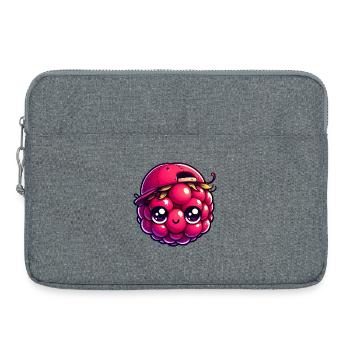 Entzückende Himbeere mit Kappe - Laptoptasche 15" - Grau meliert - Vorne