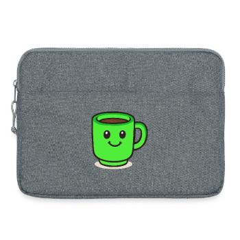 tasse à café sourire dessin animé - Sacoche pour ordinateur portable 15 pouces - gris chiné - Devant
