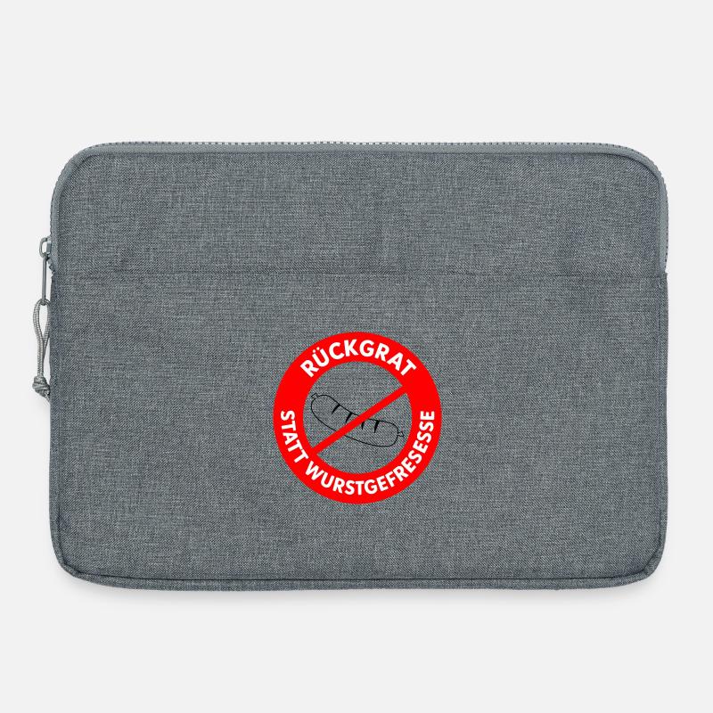 Rückgrat statt Wurstgefresse! WUNSCHFARBEN Wurst1 - Laptoptasche 15" - Grau meliert