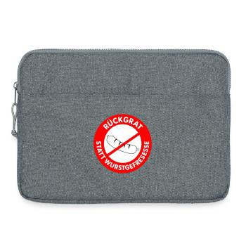 Rückgrat statt Wurstgefresse! WUNSCHFARBEN Wurst2 - Laptoptasche 15" - Grau meliert - Vorne