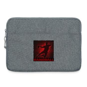 Imprimé silhouette de handball dynamique - Sacoche pour ordinateur portable 15 pouces - gris chiné - Devant